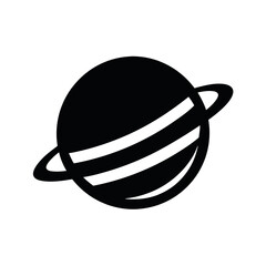 Jupiter Planet Black Silhouette Vector Artwork