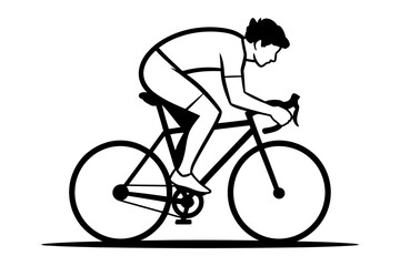 Fototapeta premium Cycling illustration vector graphic of cyclist riding bike for sports and fitness design use