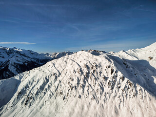 Snowy Peaks in the Zillertal region of the Austrial Alps