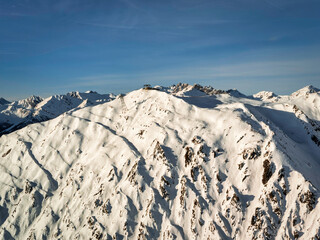 Snowy Peaks in the Zillertal region of the Austrial Alps
