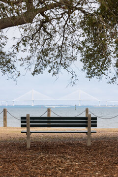 Peaceful View of the Ravenel Bridge in Charleston South Carolina