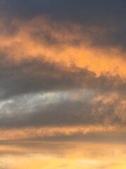 beautiful orange cloudy sky natural background