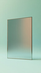 Minimalist mirror with soft gradient reflection on pastel background  
