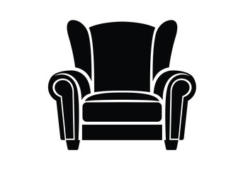 Vector art of black armchair in vector format