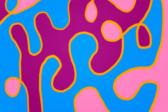Psychedelic retro patterns with vibrant colors illustration