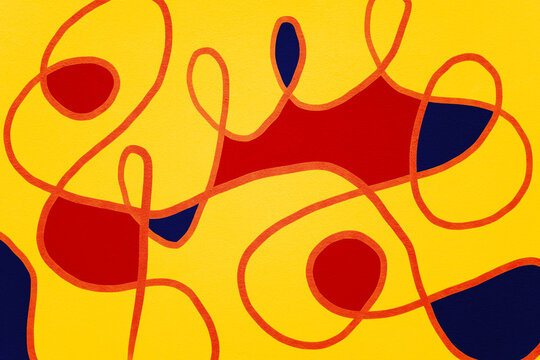 Colorful retro abstract with dynamic lines and shapes