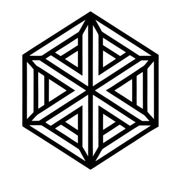 hexagonal mandala parallel straight lines forming