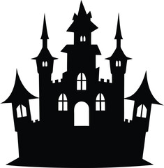 silhouette vector of a haunted house