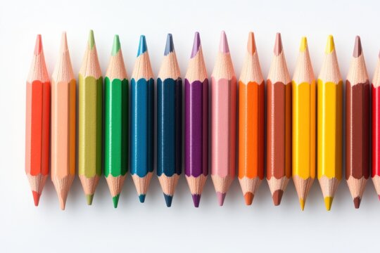 Sharpened Colored Pencils in Rainbow Gradient
