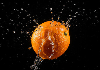 Fresh Orange with Water Droplets – Studio Shot
