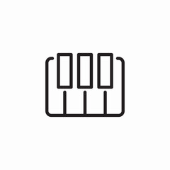 key piano icon sign vector