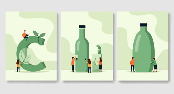 Illustrating the principles of ecological sustainability and responsible resource management in beverage container design and recycling initiatives