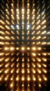 Flashing lights, lamps, bulb pattern top down view. 