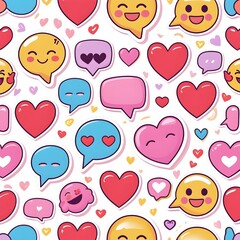 seamless background with hearts