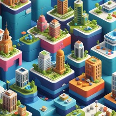 isometric view of the city
