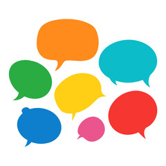 Hand drawn colorful watercolor vector. set of colorful speech bubbles