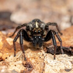 Close-up of a jumping spider