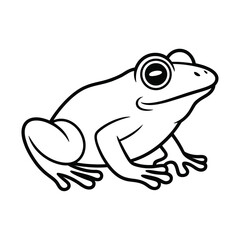 Simple cartoon frog illustration with big eyes