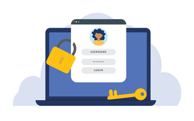 Fototapeta premium Online authentication concept,Strong password for cyber security