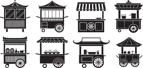  Supermarket Trolley and Basket Vector Icons