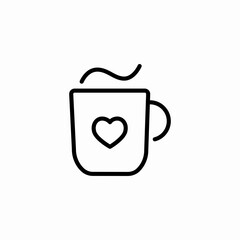 coffe heart mug icon sign vector