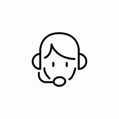 customer service headset icon sign vector