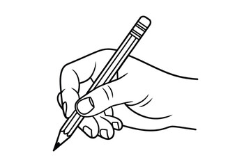 Hand holding a pencil writing or drawing