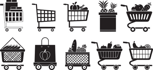  Flat Shopping Icons for Retail and Delivery
