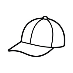 Simple line drawing of a baseball cap