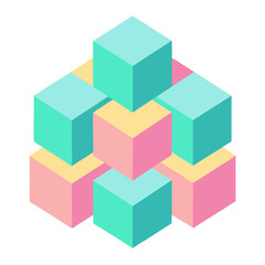 Obraz premium Colorful cubes isolated on white background