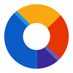 Segmented Pie Chart Bold Colors White Background