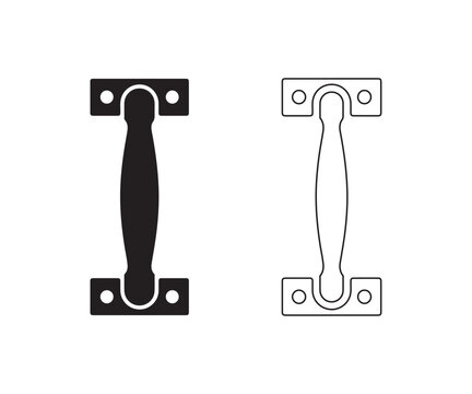 Black metal handle illustration isolated on white background