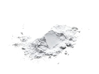 Obraz premium Pile of fine white powder isolated on transparent background