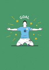Illustration of a soccer player celebrating a goal