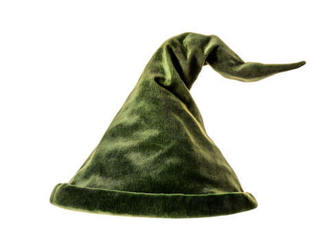 Magical wizard hat with intricate patterns isolated on transparent background