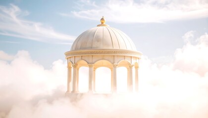 Dome Structure in the Clouds with Sky and Clouds