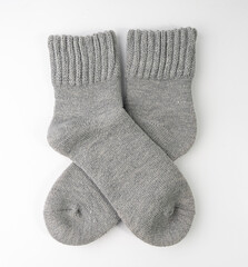 Thick Winter Socks Isolated, Warm Sportswear, Classic Unisex Cotton Socks, Casual Hosiery
