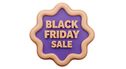 Black friday sale badge, isolated on transparent background