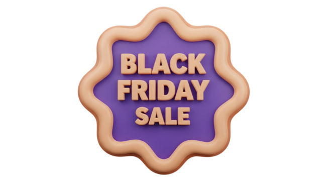 Black friday sale badge, isolated on transparent background