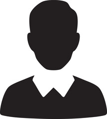 Professional Business Man Silhouettes with Collar Icon Vector