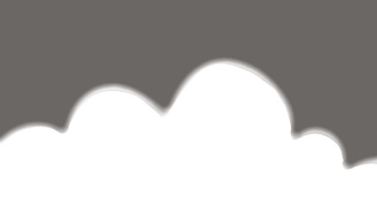 Cloudy Border, White Clouds with Gray Sky Background, Cartoon Vector Illustration, Weather, Climate, Sky Overlay, Cloudscape