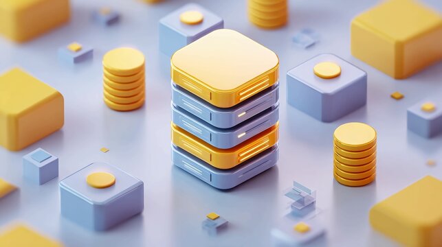 Vibrant modern data server stack symbolizing robust cloud computing and secure information management for innovative digital infrastructure solutions.