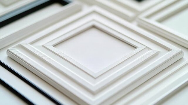 A detailed view of a picture frame on a table, ideal for use in designs related to photography, art, or nostalgia