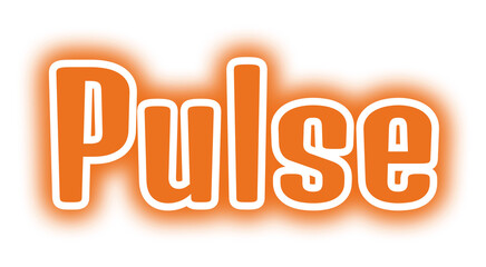 Pulse Text Glowing in Vibrant Orange With Bold Rounded Font, Perfect for Energetic Branding, Rhythm-Themed Visuals, or Digital Design Assets