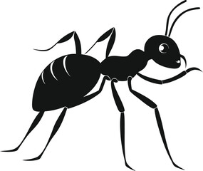 Ant silhouette isolated on white background