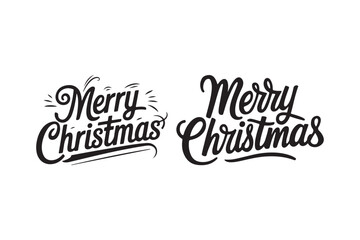 Elegant merry christmas hand lettering designs