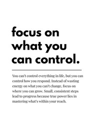 Focus on What You Can Control - Printable Wall Art, Inspirational Wall Art, Typography Poster, Uplifting Quote, Therapist Office Decor