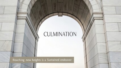 The stone archway and the word Culmination in bright light