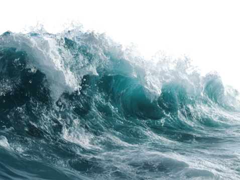 Strong ocean waves crashing against the shore during bright daylight