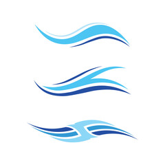 Creative abstract blue water flow wave vector logo design set